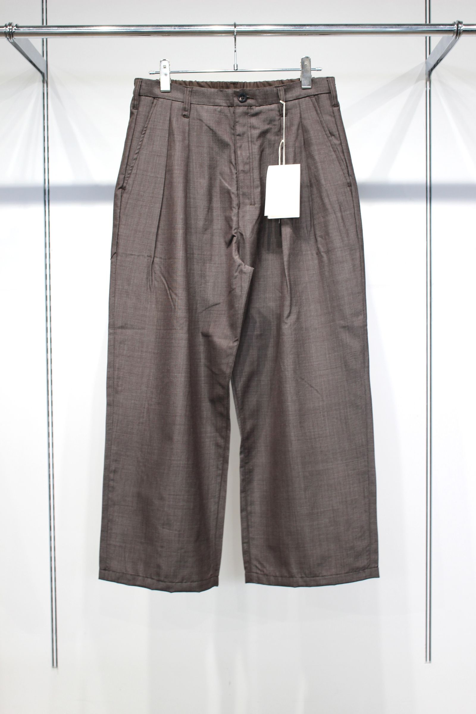 LAYERED TAILORED JACKET | HAKEME WIDE SLACKS | BROWN | セットアップ