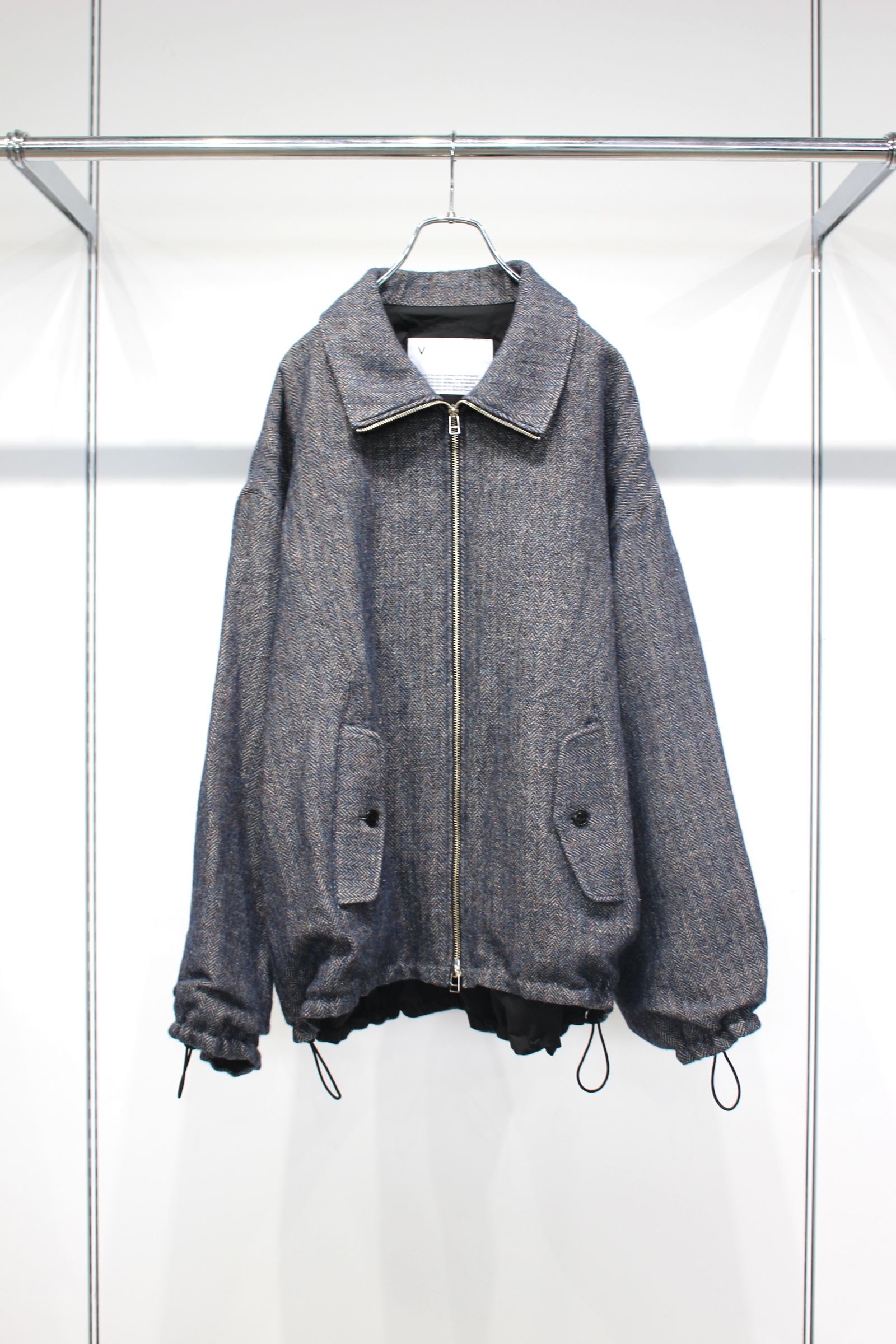 WOOL LINEN HERRINGBONE Blouson | NAVY | アウター
