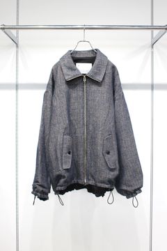 WOOL LINEN HERRINGBONE Blouson | NAVY | アウター