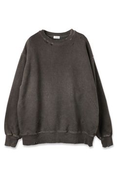 DAMAGE PIGMENT SWEAT CREW | BLACK | スウェット