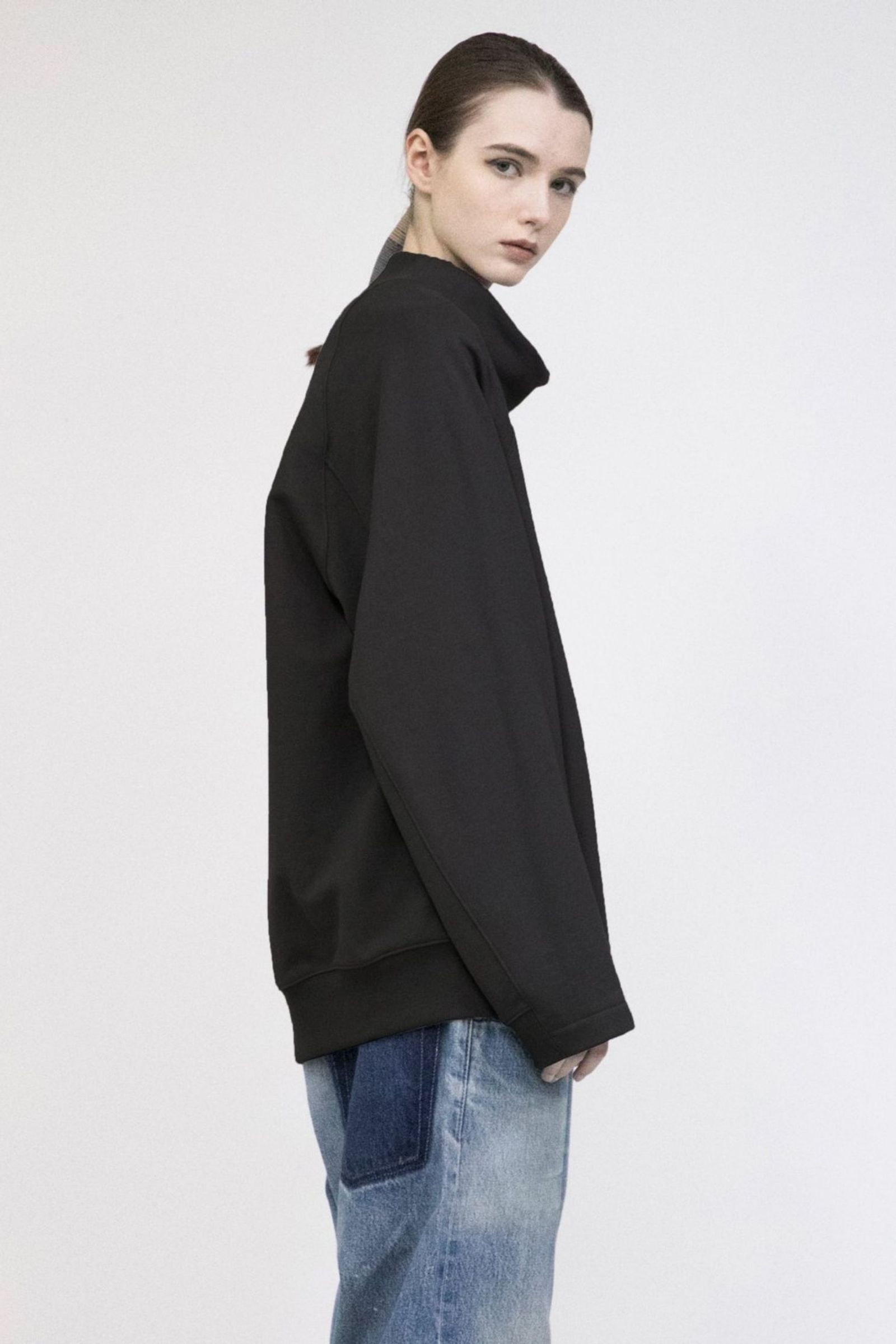 Pile Shape Knitted Sweat (Hi-neck)/ハイネックスウェット