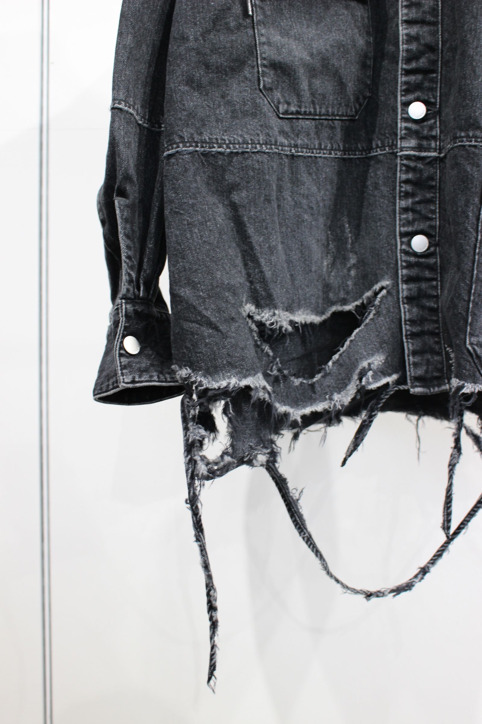 JieDa - DAMAGE OVER DENIM SHIRT/BLACK | NapsNote