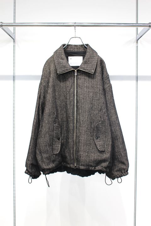 WOOL LINEN HERRINGBONE Blouson | BLACK | アウター