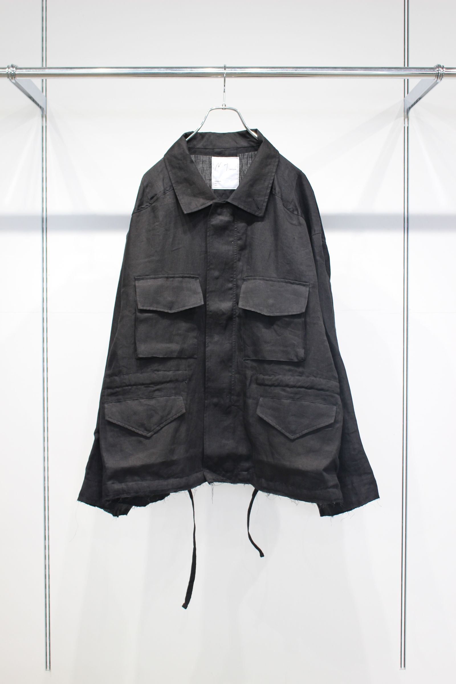 100/S LINEN FIELD JACKET | BLACK | フィールドジャケット