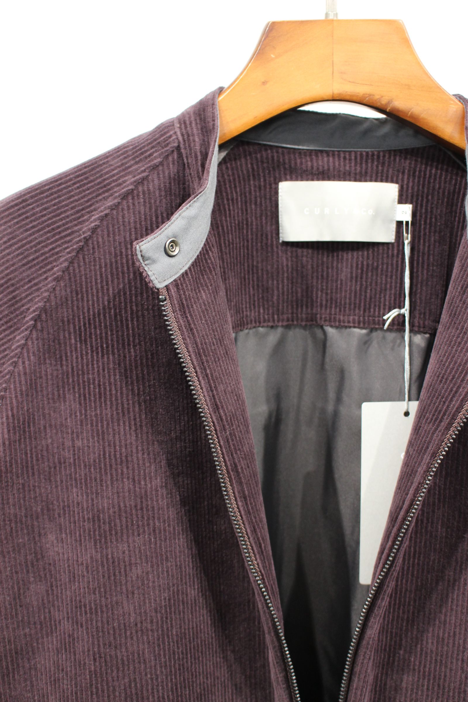 KNIT CORDUROY ZIP-UP BLOUSON/ROOTBEER