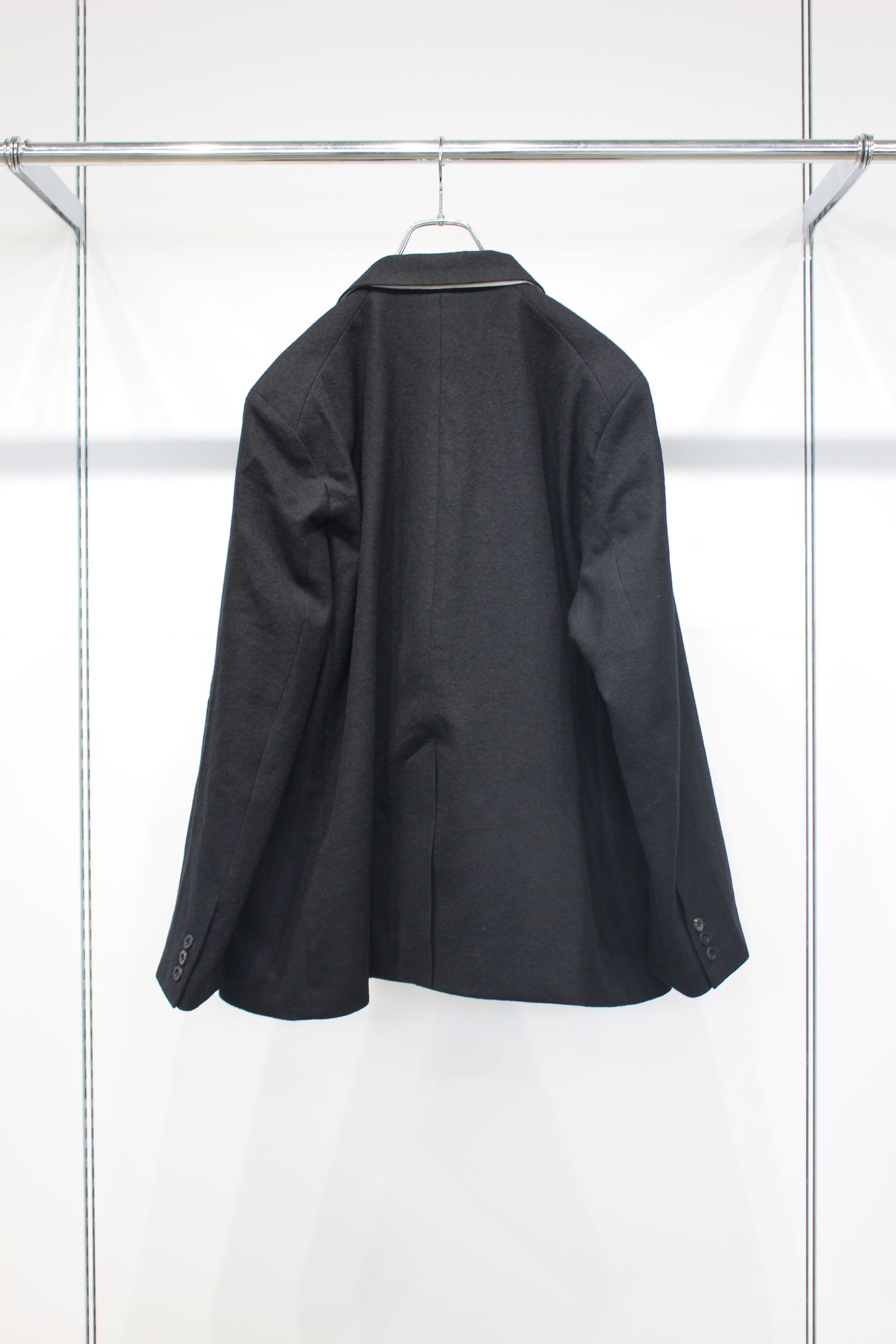 DOUBLE TAILORED JACKET | WOOL BELTED WIDE SLACKS | BLACK | セットアップ
