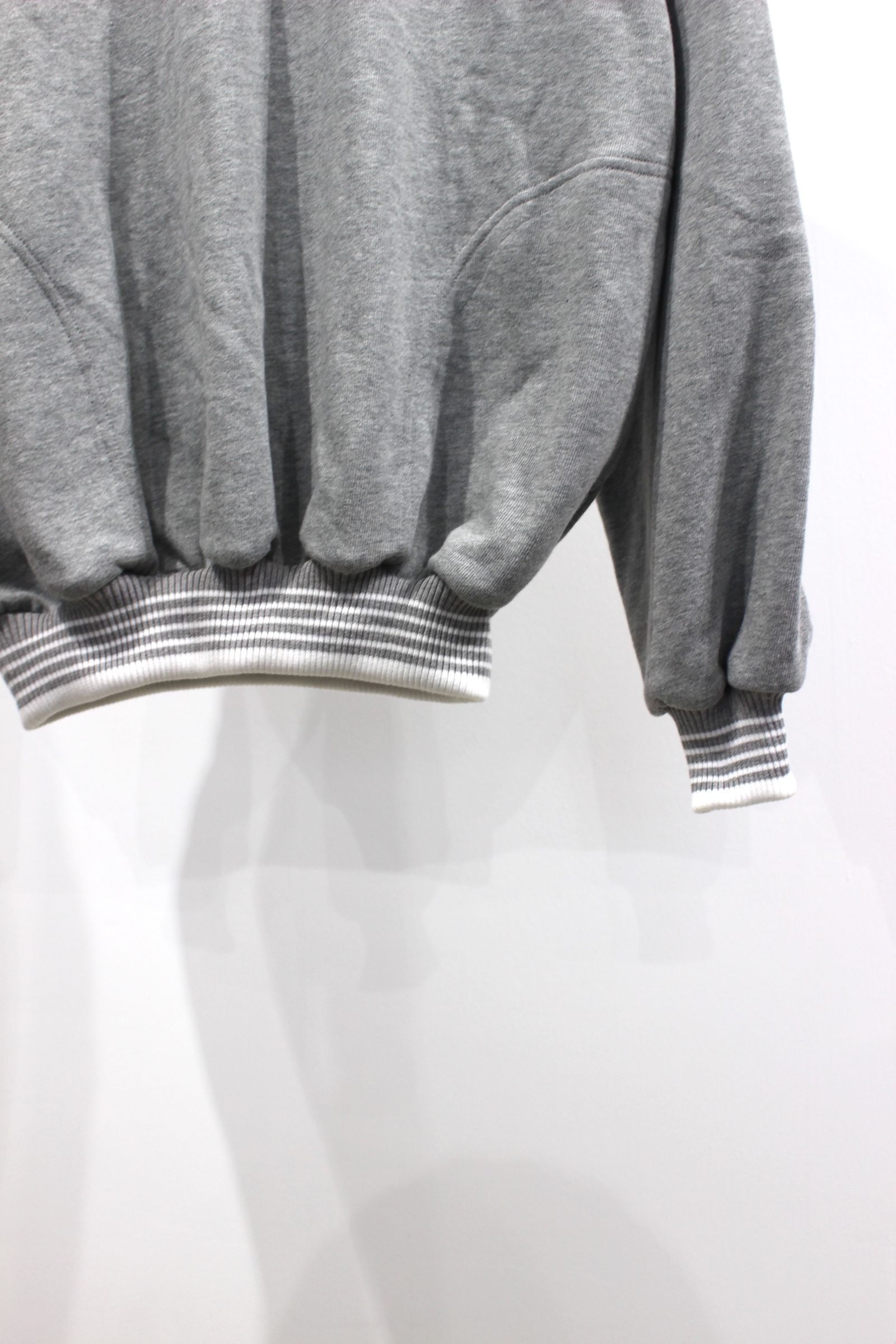 BORDER RIB SWEAT HOODIE | GRAY | パーカー