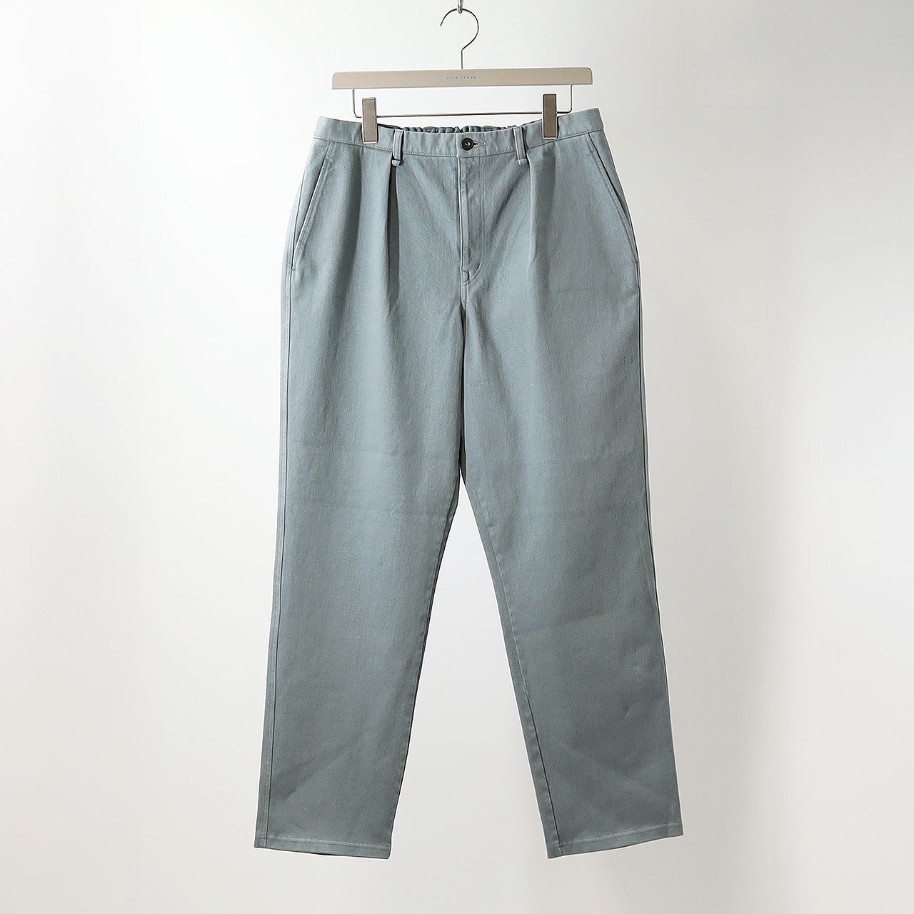 KNIT DENIM 1 TUCK EZ TAPERED SLACKS | STEEL GRAY | ニットデニム