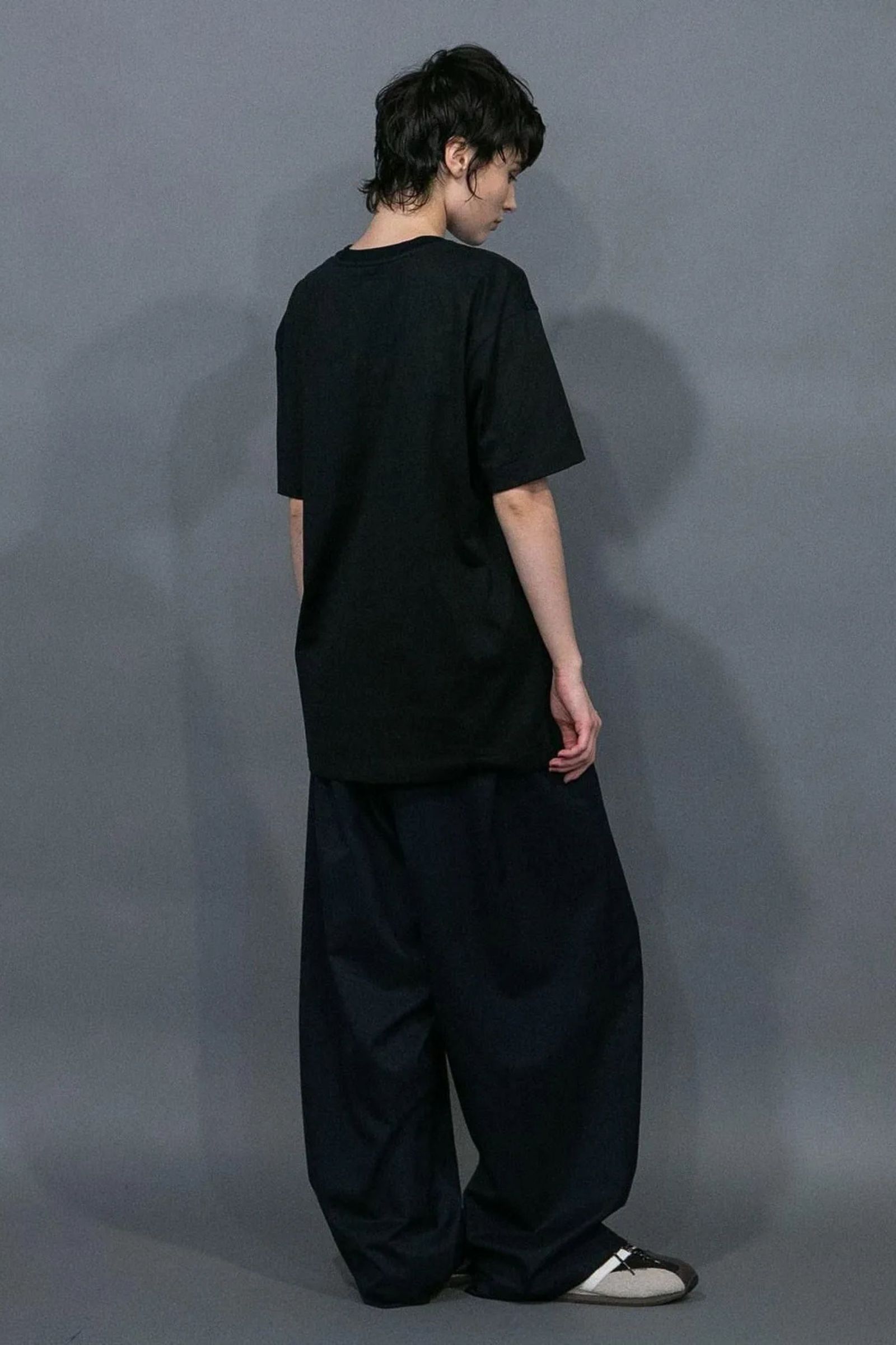 [ラスト1点] MERCERIZATION JERSEY EMBROIDERY T-SHIRT | BLACK | Line | カットソー