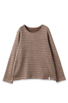 REVERSIBLE CHAIN STITCH KNIT CREW | BEIGE - BROWN | ニット
