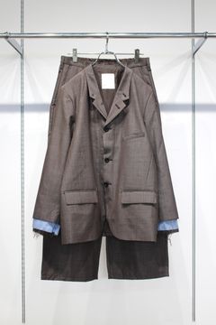 LAYERED TAILORED JACKET | HAKEME WIDE SLACKS | BROWN | セットアップ