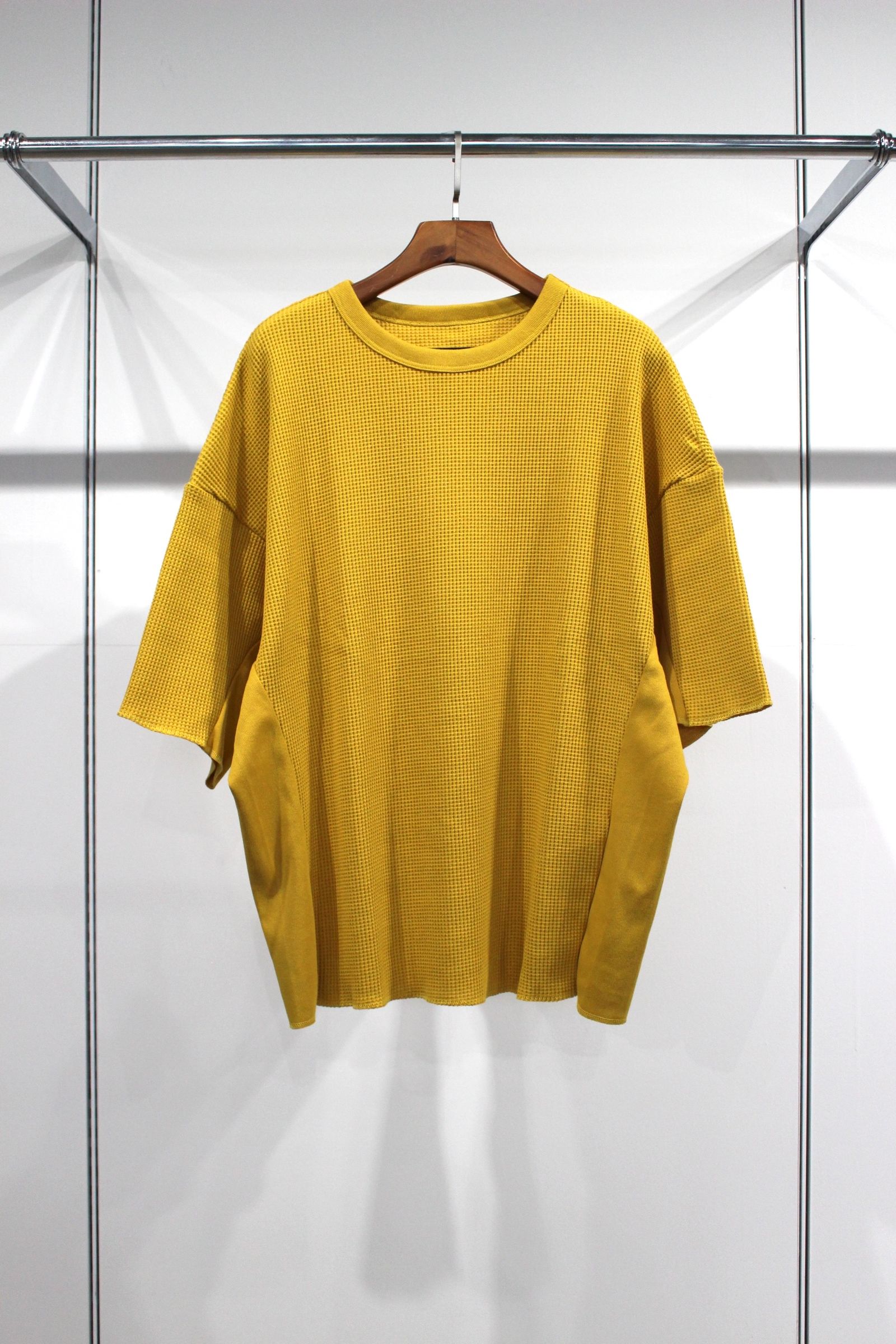 WAFFLE OVERSIZED T-SHIRT/YELLOW