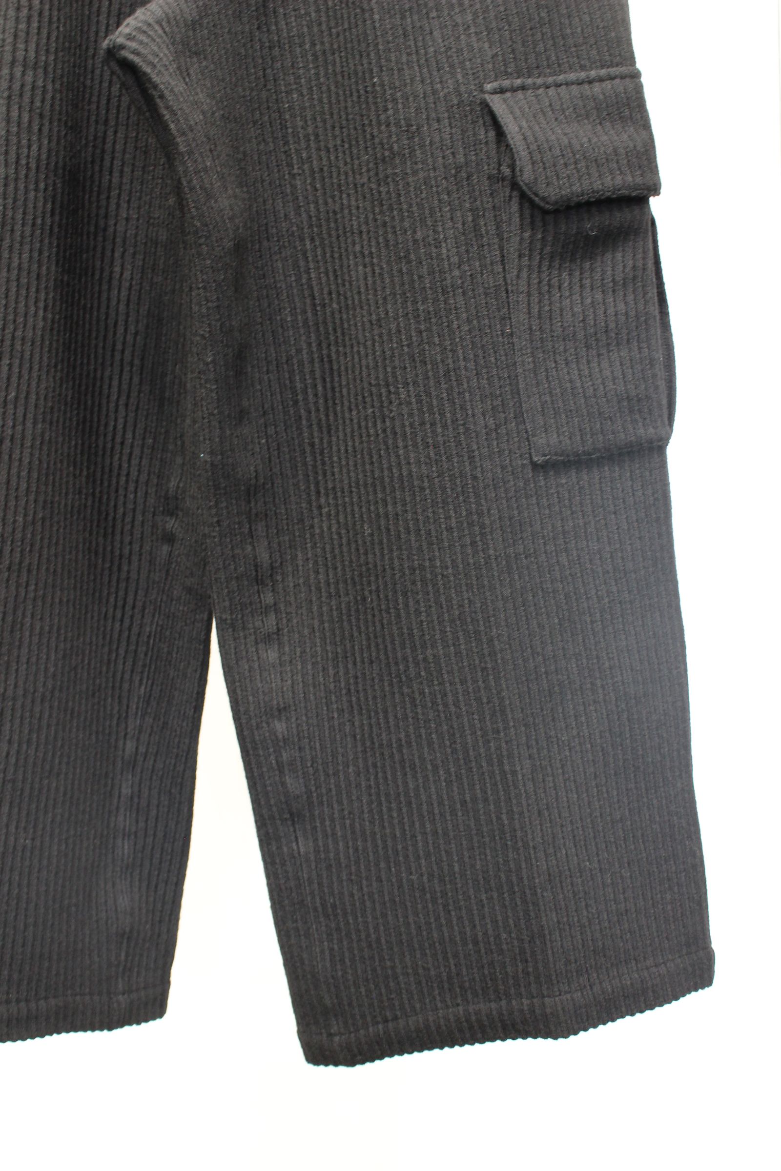 WOOL CORDUROY CARGO SLACKS | BLACK | スラックス