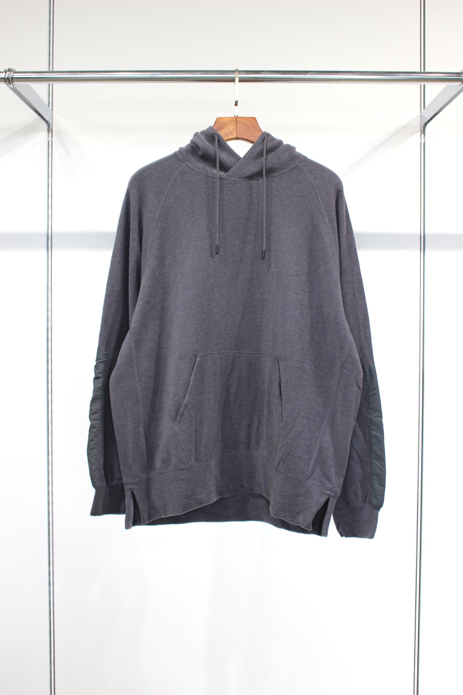 WOOL FLEECE HOODIE/MID GRAY