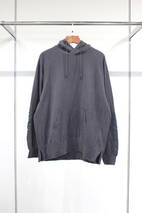 WOOL FLEECE HOODIE/MID GRAY