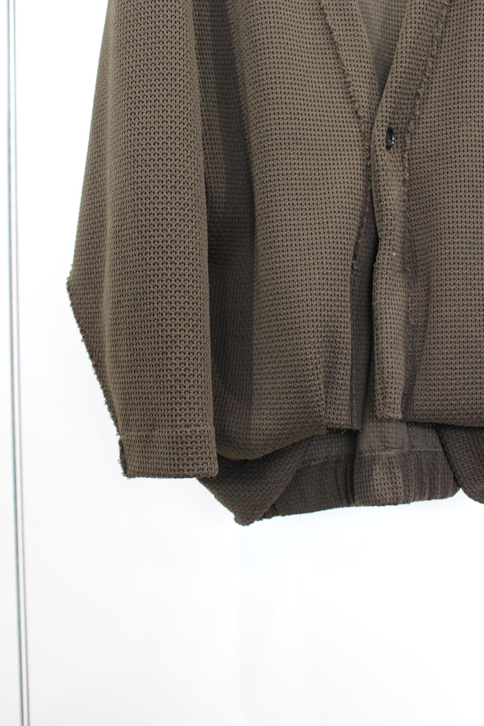 Honey Comb Quarter Gauge Cardigan/OLIVE