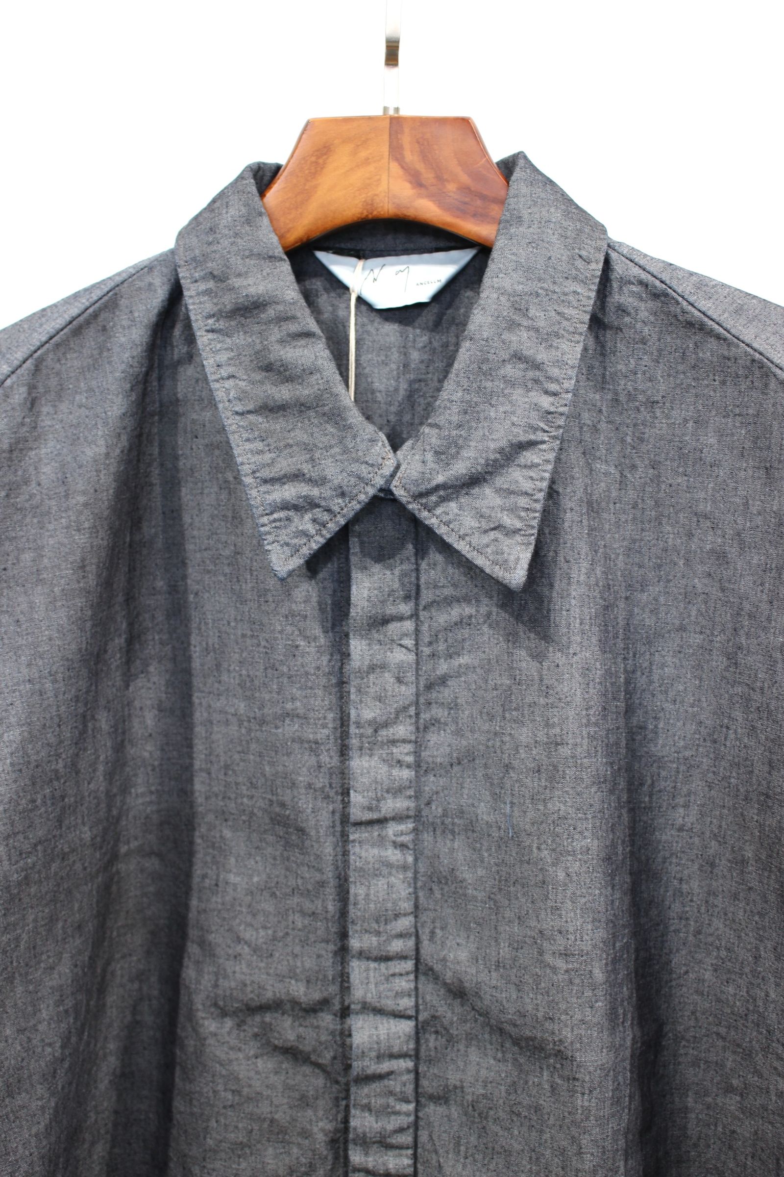 CHANBRAY DRESS LS SHIRT/INDIGO