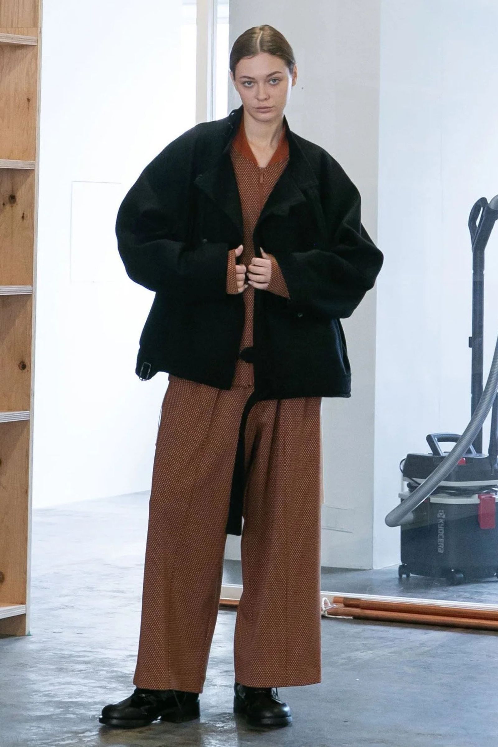 MELTON FABRIC MOTORCYCLE JACKET | BLACK | アウター