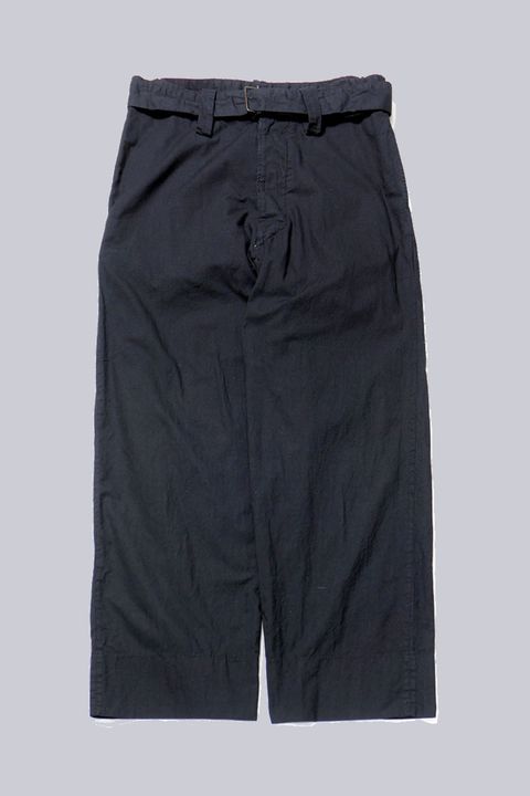 BLACK SURFAR GARMENT DYE BELTED FRENCH ARMY MIL BAGGY TROUSER | BLACK | スラックス