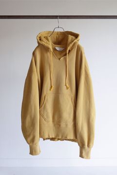 DYED DAMAGE HOODIE/MUSTARD