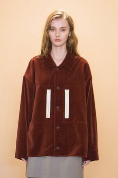 VELVET USED FINISH OVERSIZE SHIRT JACKET/ENJI