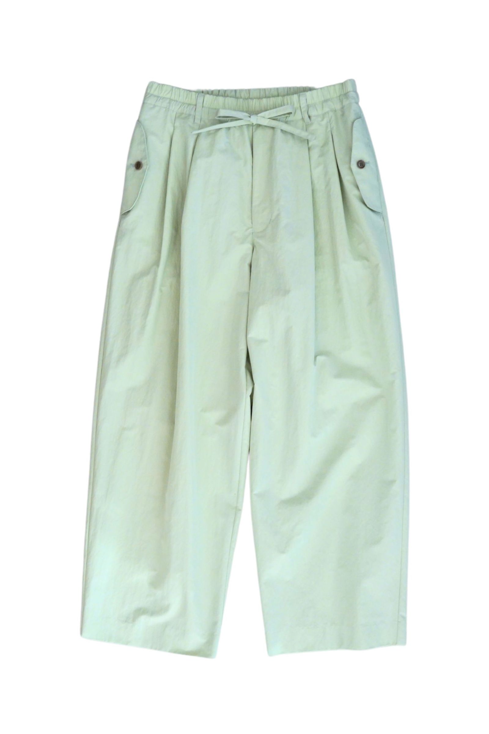 SUPIMA COTTON x NYLON TYPEWRITER Easy Wide Pants | L.GREEN | ワイドパンツ