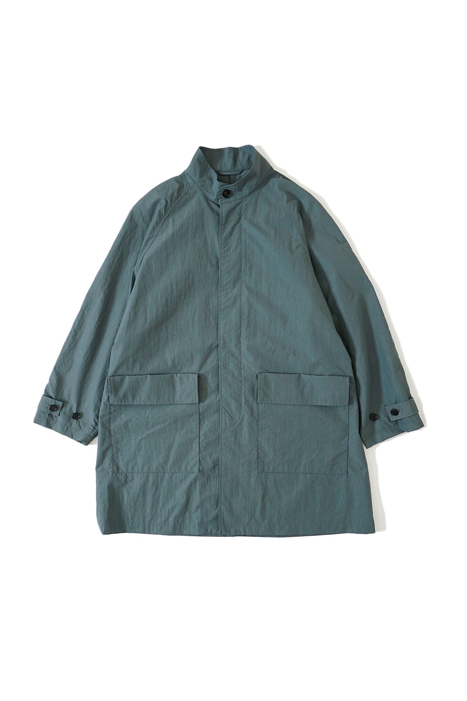 STAND COLLAR SHELL COAT/CHACOAL
