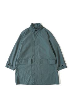 STAND COLLAR SHELL COAT/CHACOAL