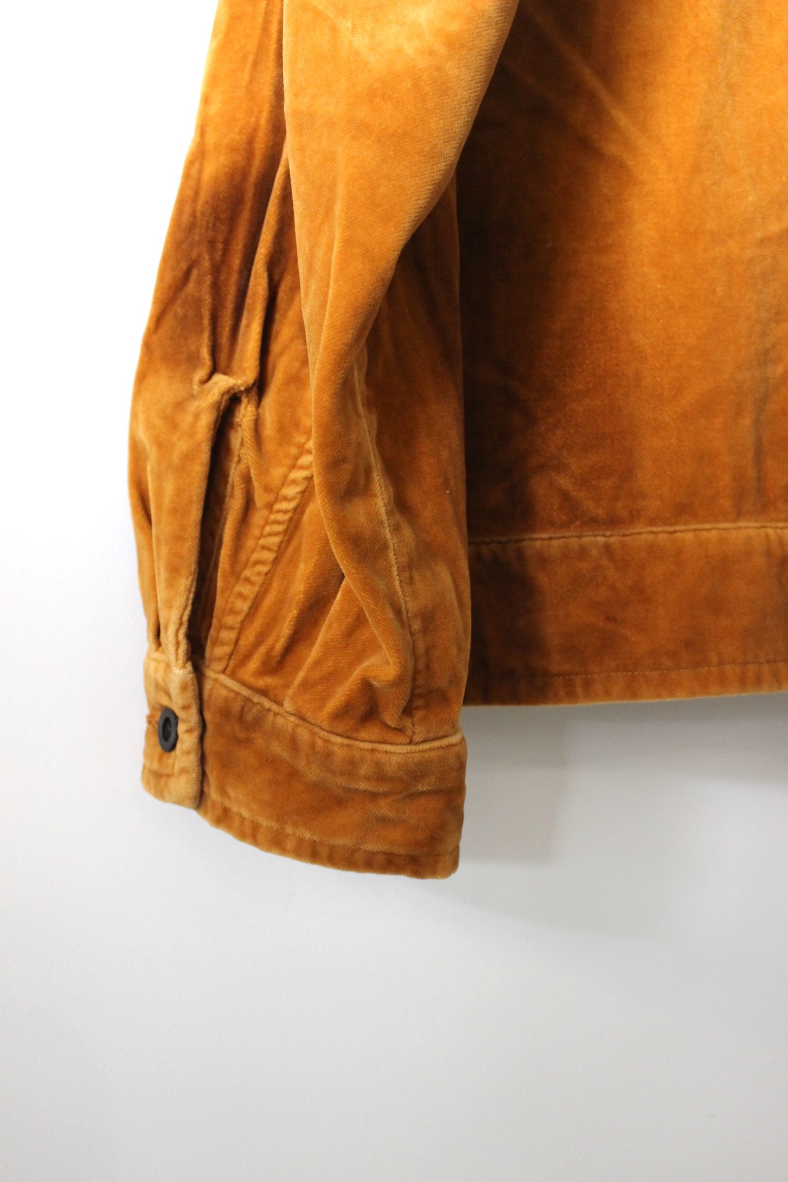 C/VELVET ZIPUP JACKET/BROWN