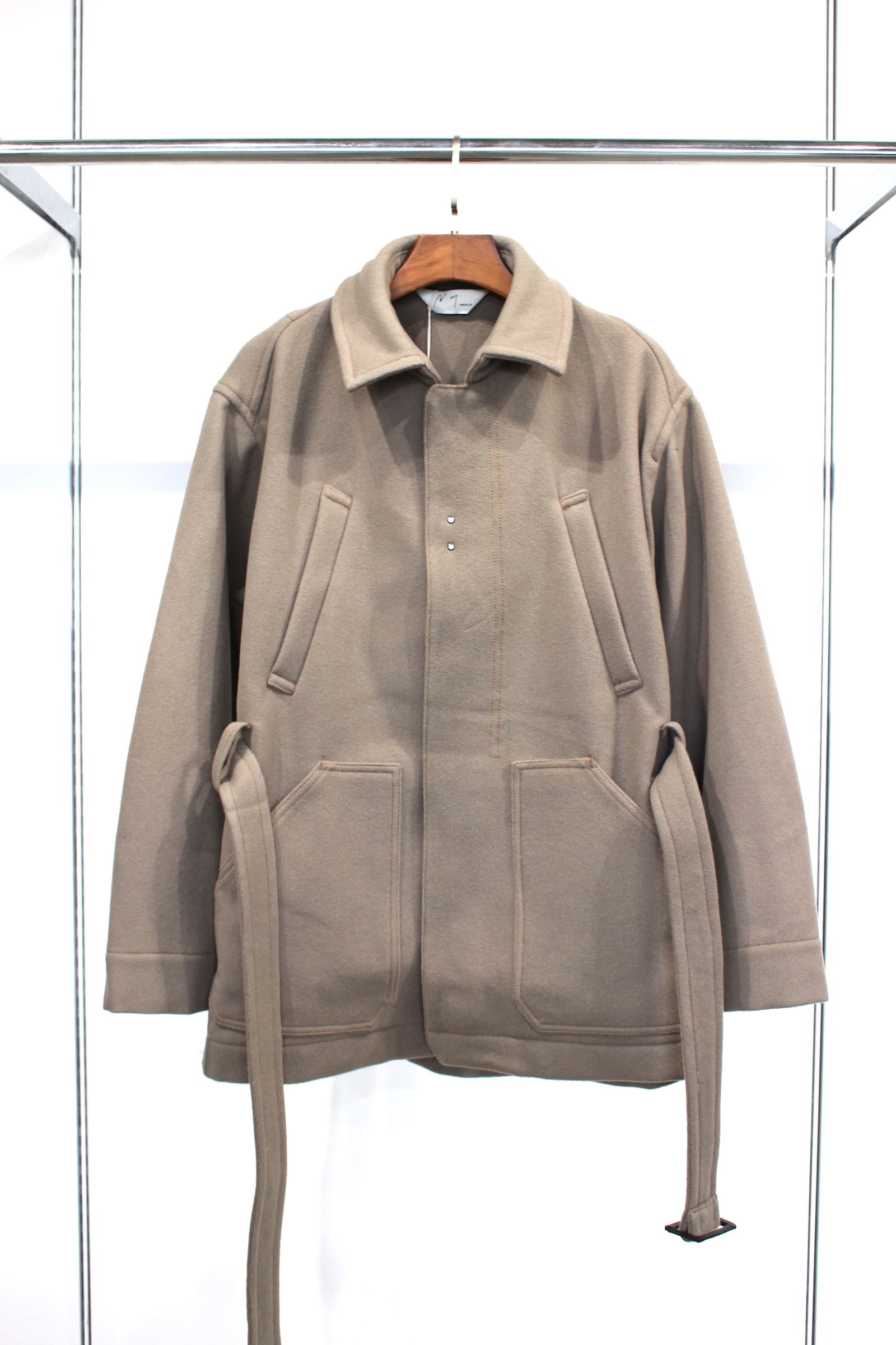 ANCELLM - MELTON HALF LENGTH JACKET/GREIGE | NapsNote