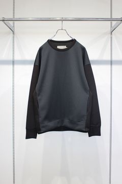 KNIT-COMBI RAYON DOUBLE-KNIT P/O | BLACK | クルーネックプルオーバー