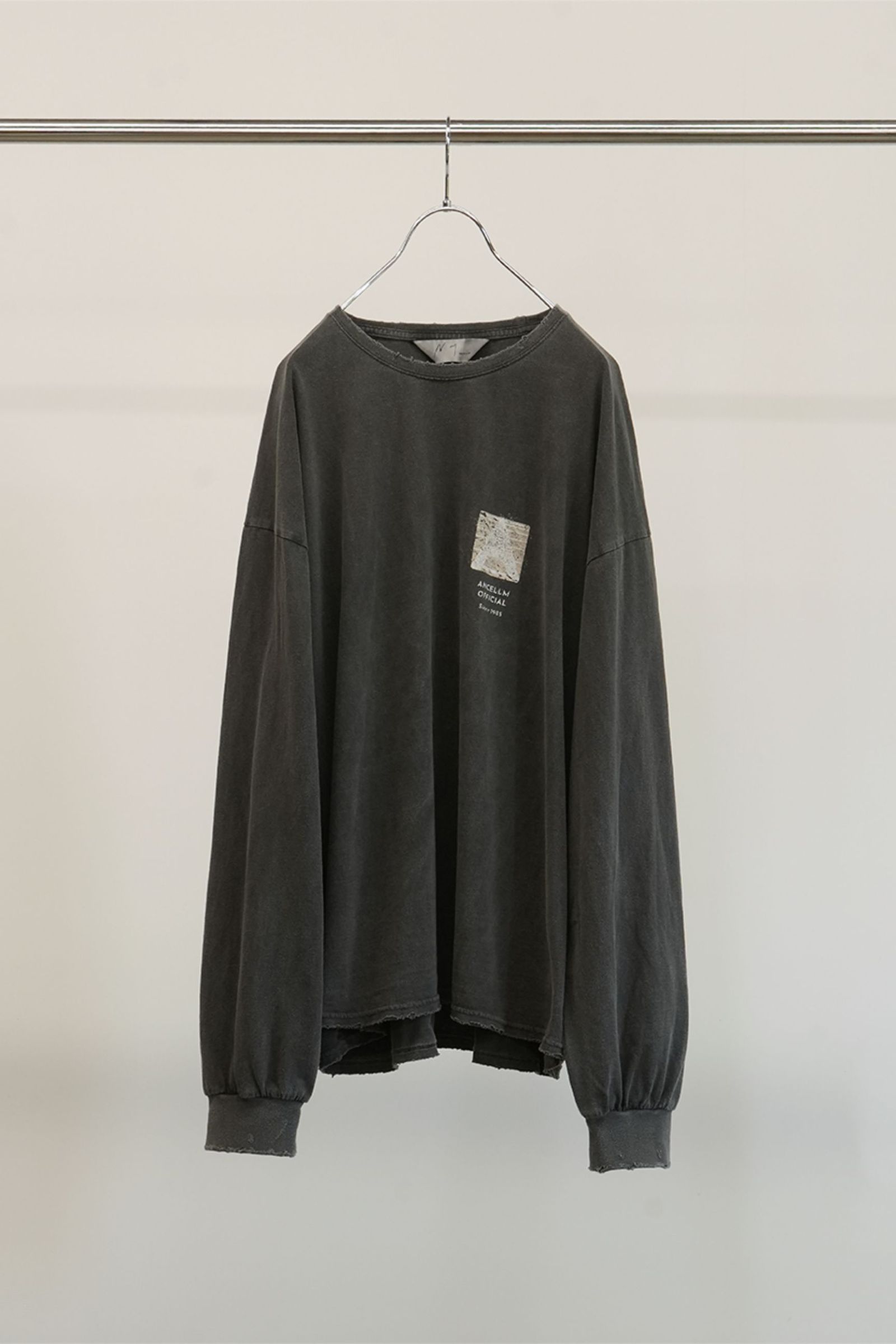 25ss/ANCELLM ダメージ加工クルーネック ピンク 2 25ss/ANCELLM ダメージ加工クルーネック ピンク 2