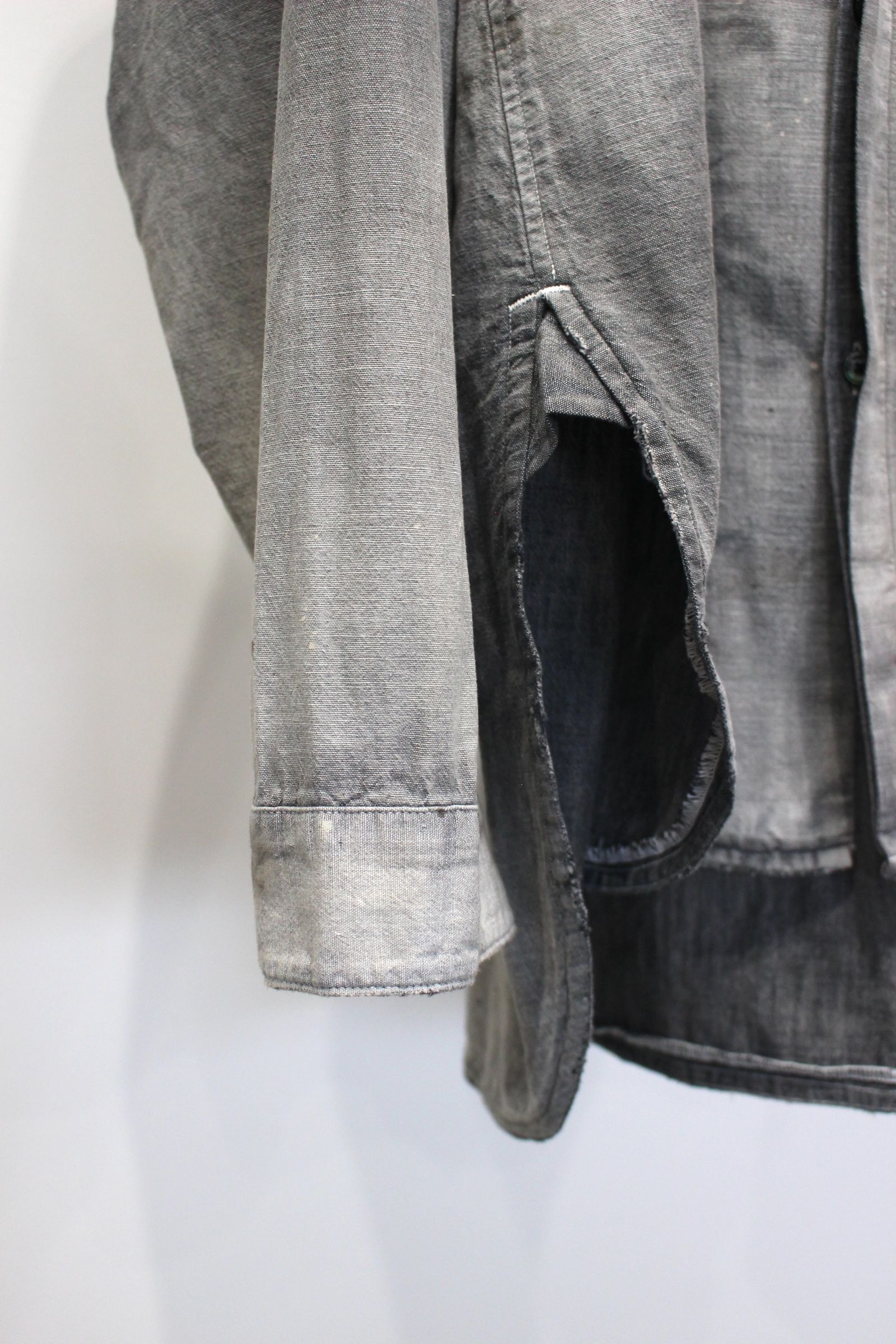 AGING CHAMBRAY LONG SHIRT | BLACK | シャンブレーシャツ
