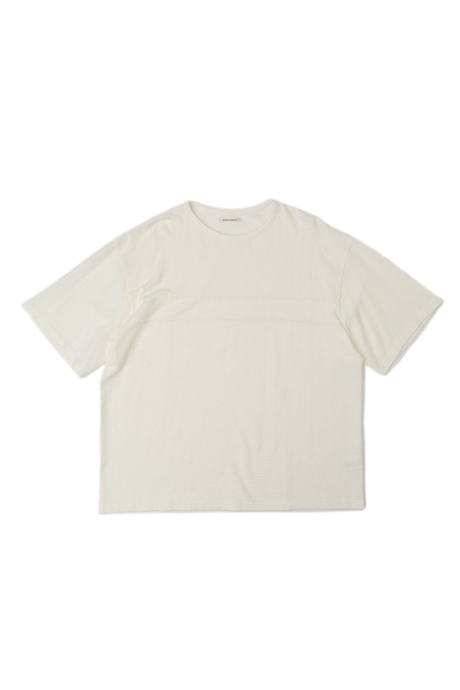 CREPE WEAVE S/S PANEL T-SHITRS | IVORY | カットソー