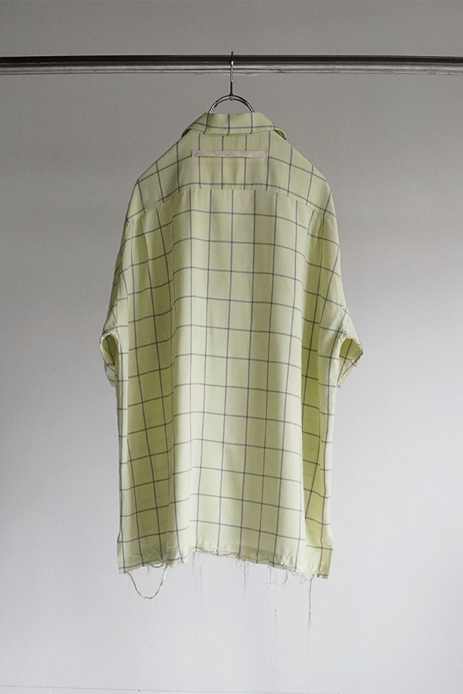 ANCELLM - [ラスト1点] RAYON CHECK OPEN COLLAR SS SHIRT