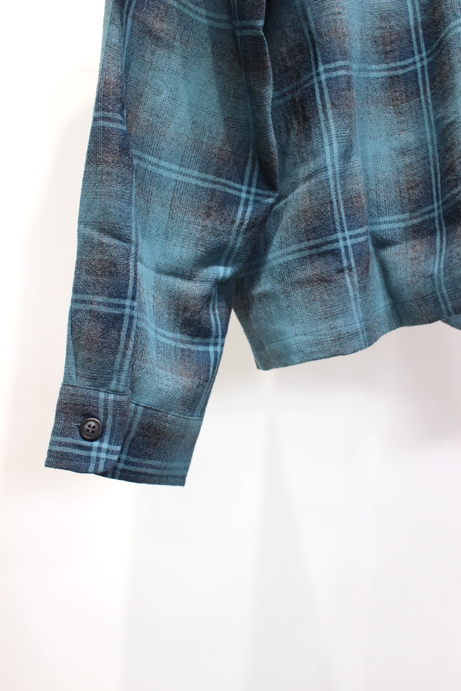 OMBRE CHECK ZIP SHIRT | GREEN | ジップシャツ