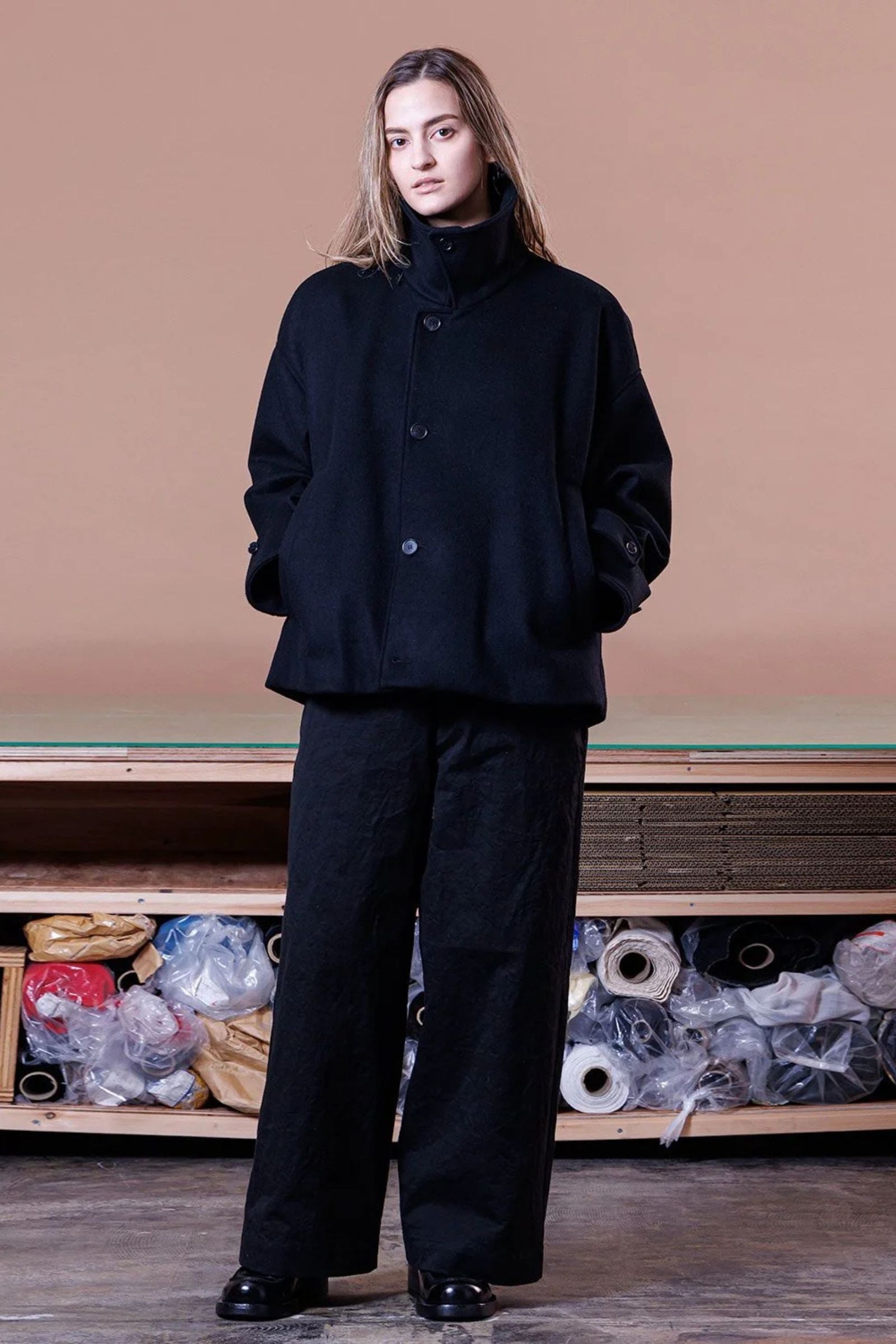 SUPER 100 WOOL BEABER Work Blouson | BLACK | ワークブルゾン