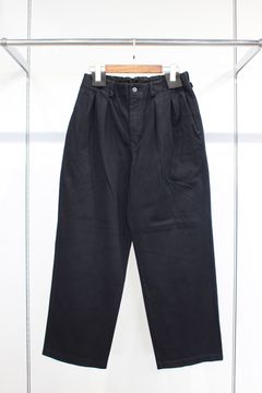DENIM 2TUCK WIDE EZ SLACKS -overdyed-/BLACK