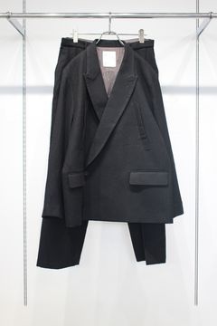 DOUBLE TAILORED JACKET | WOOL SLACKS | BLACK | セットアップ