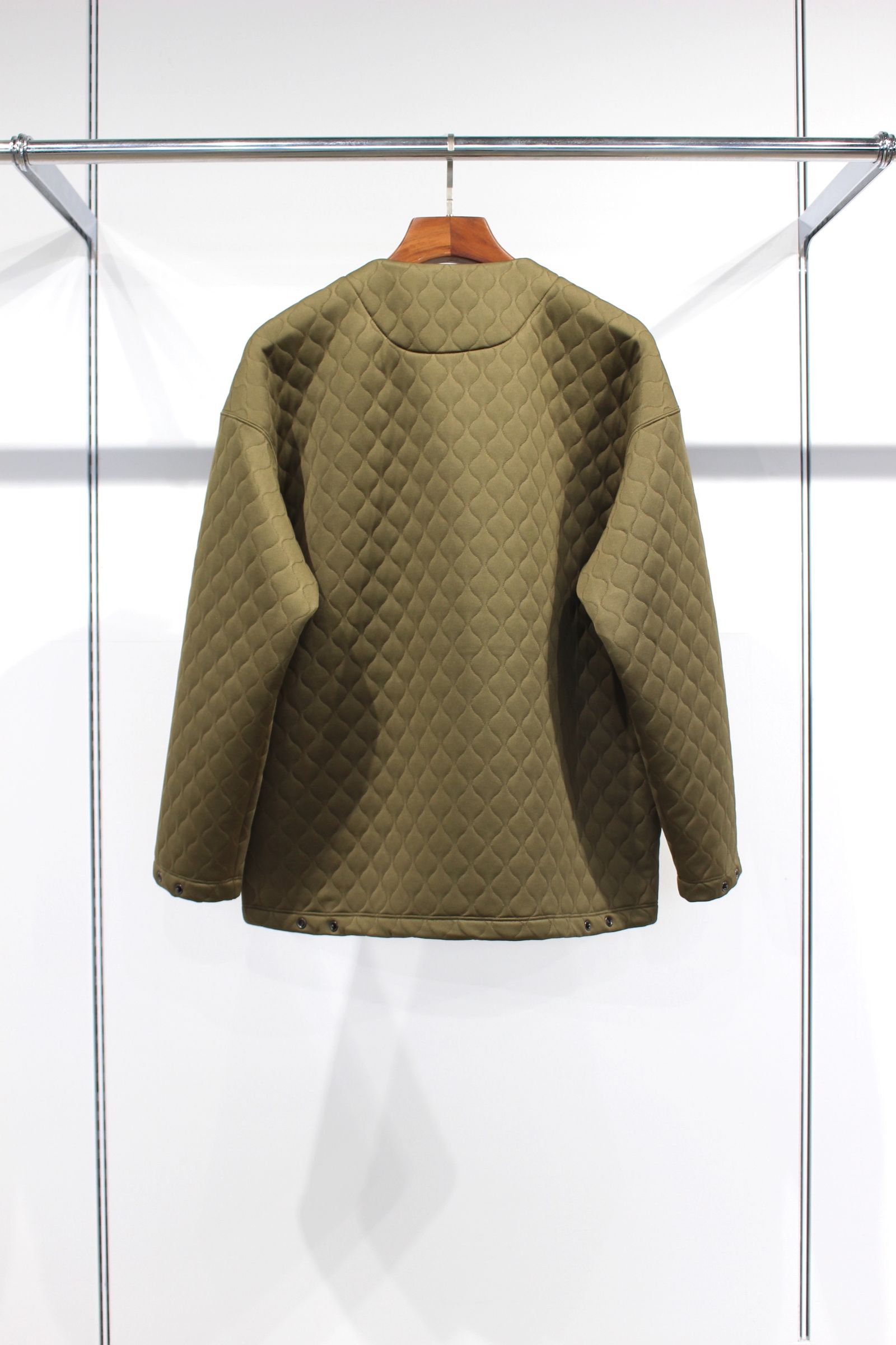 SNAP BUTTON CARDIGAN -quilting-/OLIVE