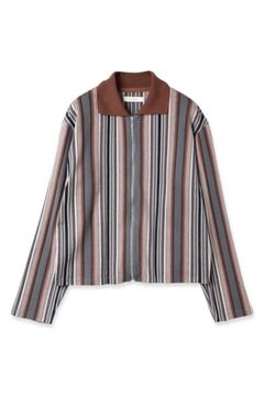 STRIPE SHIRT CARDIGAN/シャツカーディガン/ブラウン