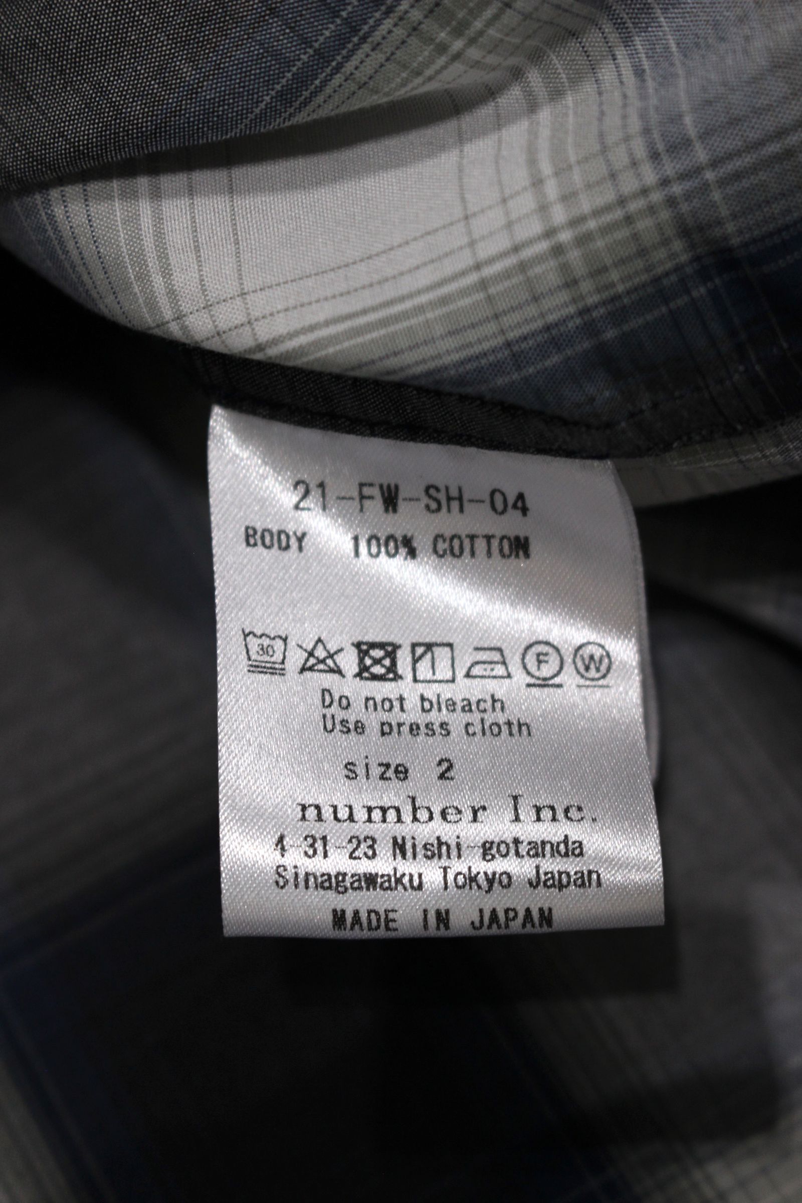 FRONT FLY SHIRT/チェックシャツ