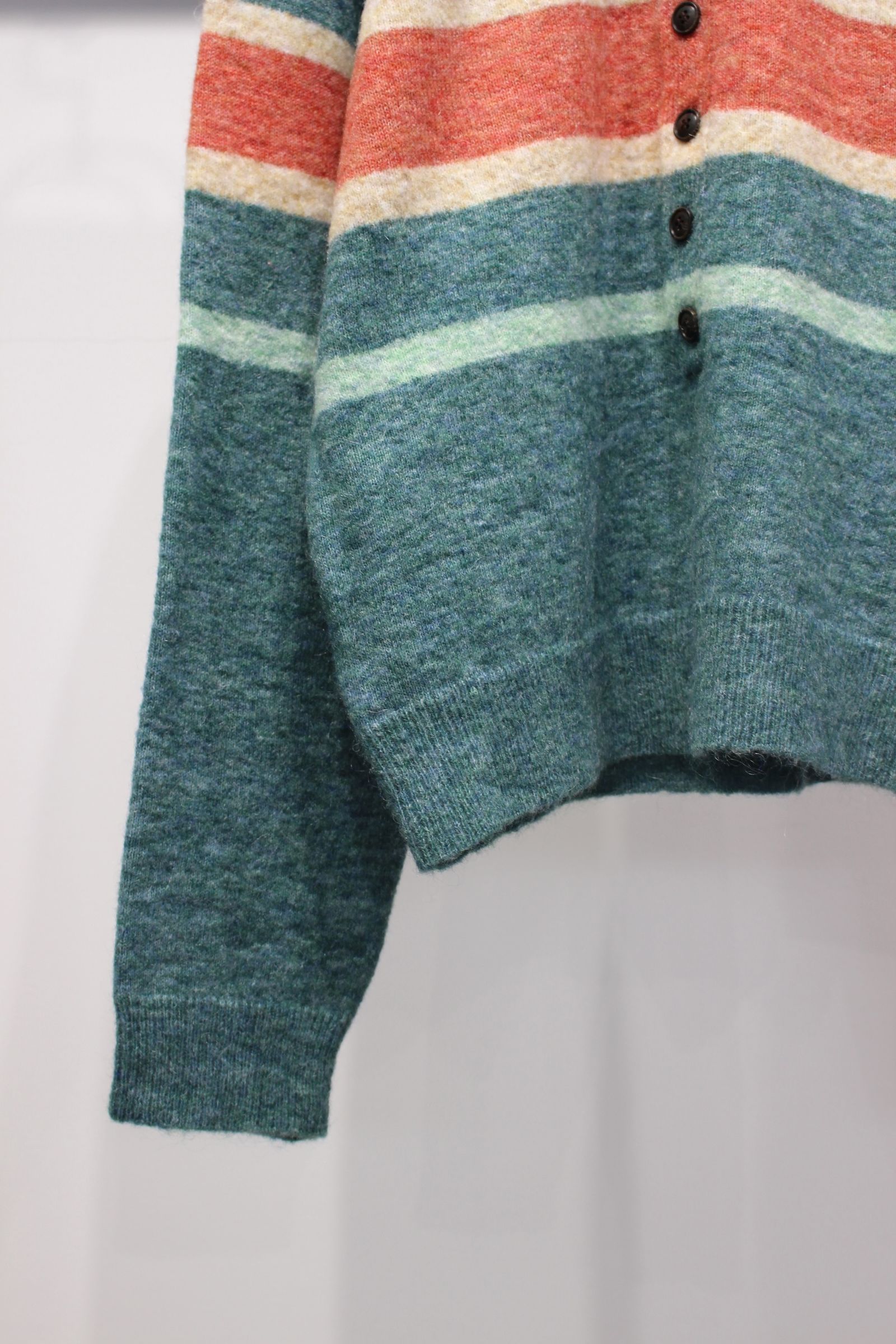 STRIPED KNIT POLO | EMERALD GREEN | ニット