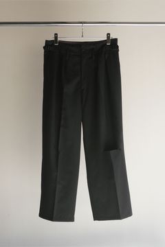 WOOL DAMAGE WIDE SLACKS | BLACK | スラックス