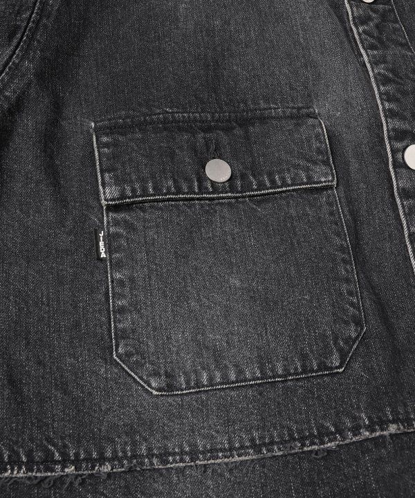 DAMAGE OVER DENIM SHIRT/BLACK