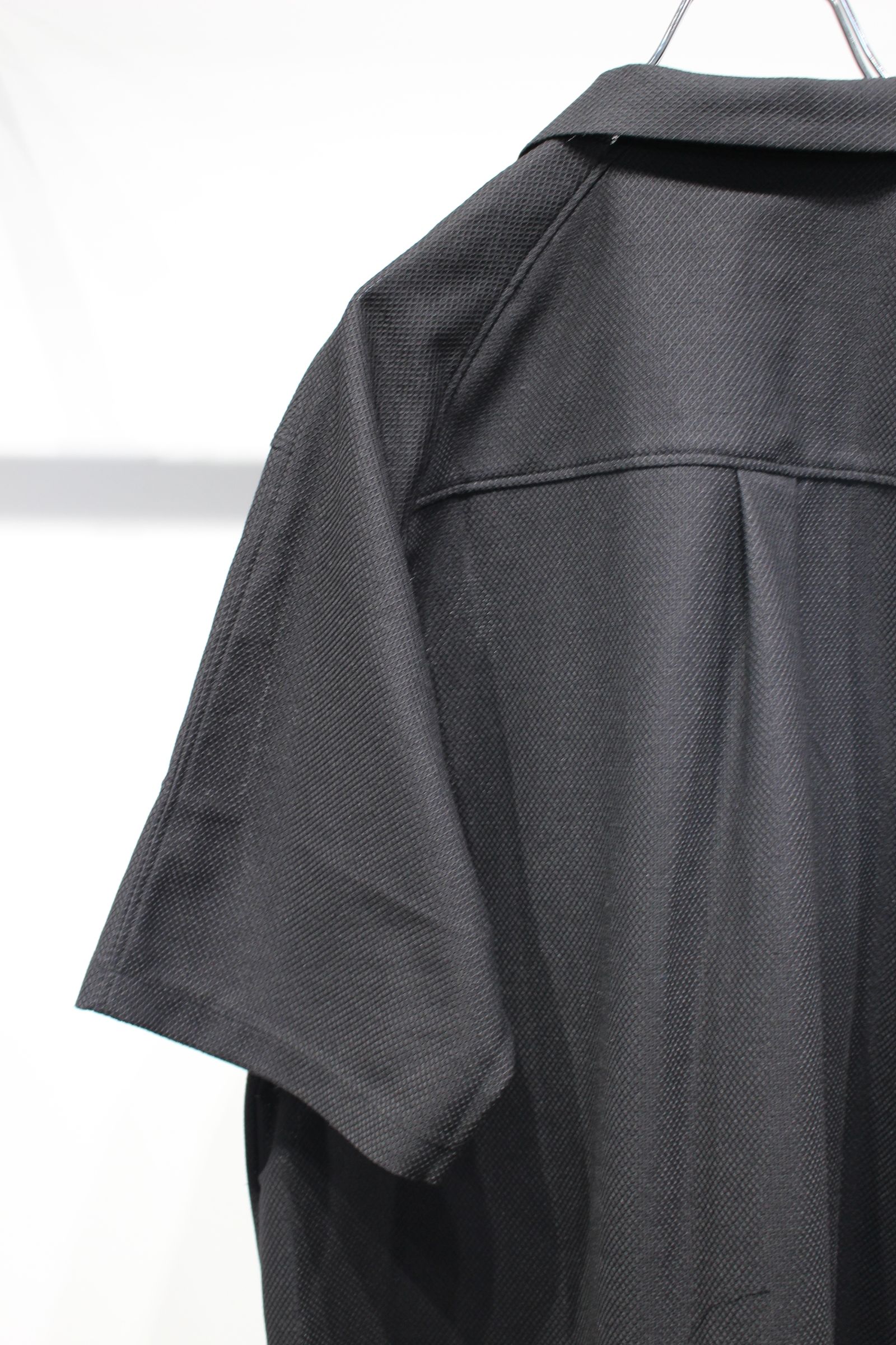 BIRD'S EYE JERSEY OPEN-COLLAR SHIRT | BLACK | シャツ