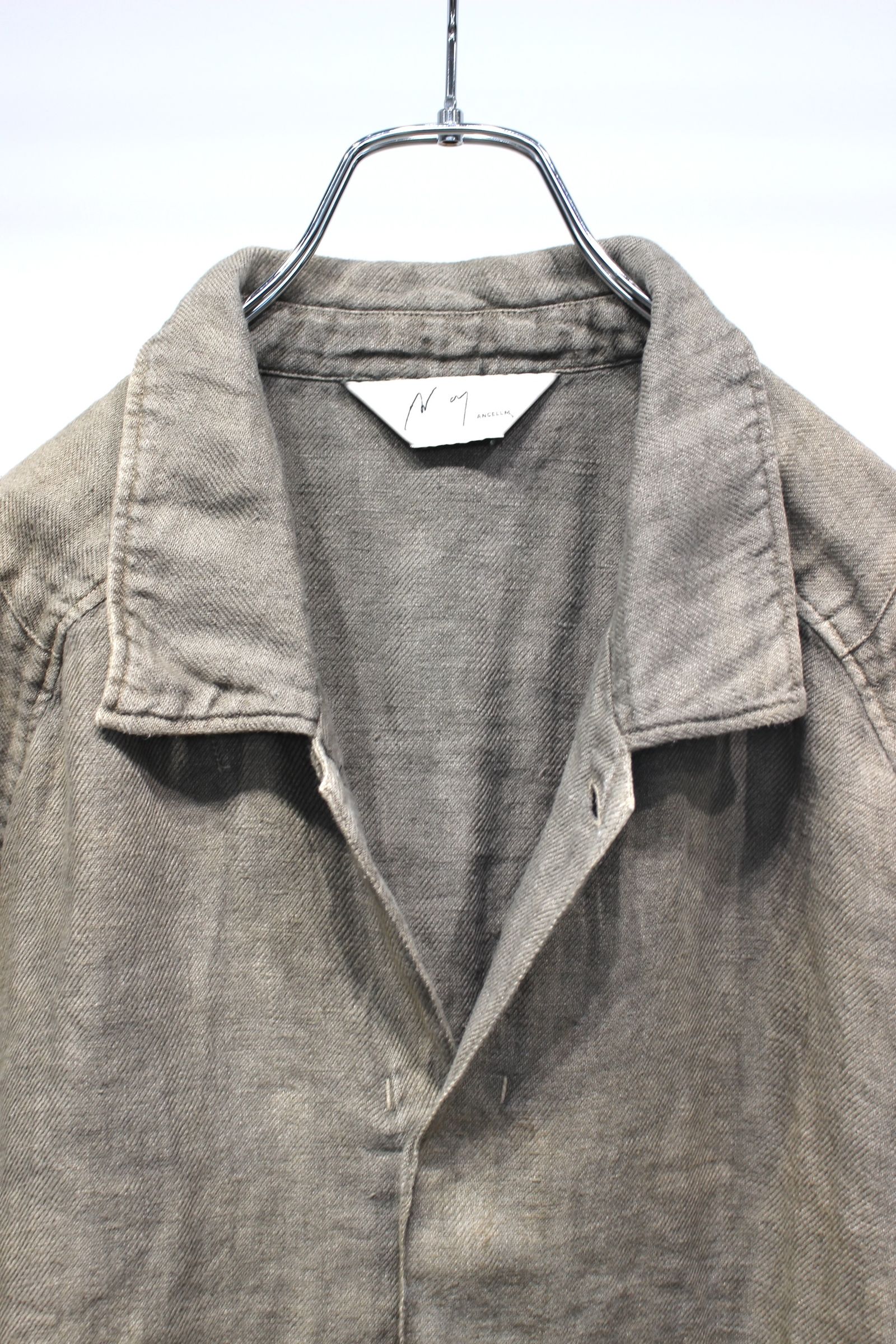 AGING LINEN CROSS-LINE SHIRT | KHAKI BEIGE | シャツ