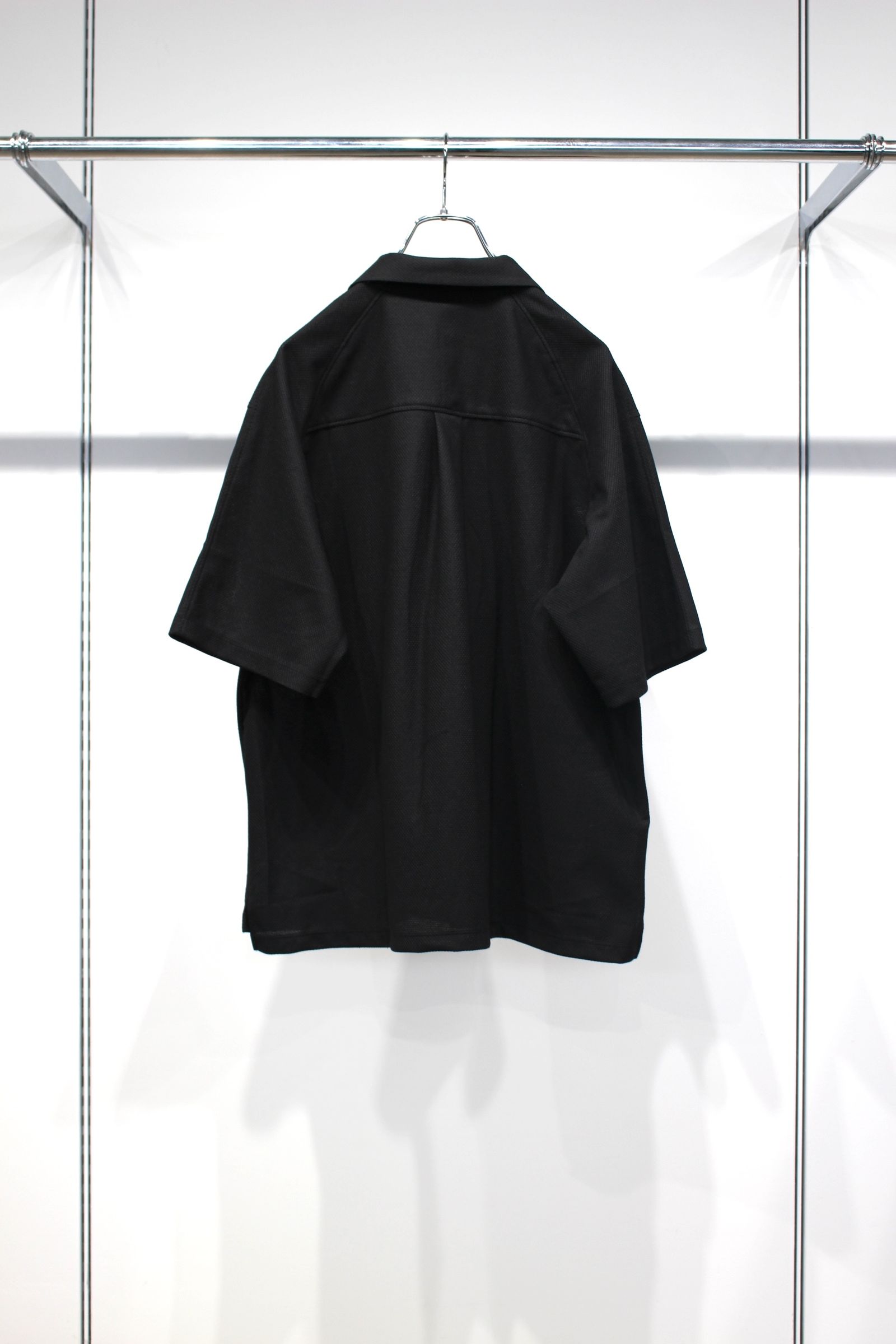 BIRD'S EYE JERSEY OPEN-COLLAR SHIRT | BLACK | シャツ