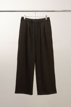WOOL WIDE EASY TUCK SLACKS | D.BROWN | スラックス
