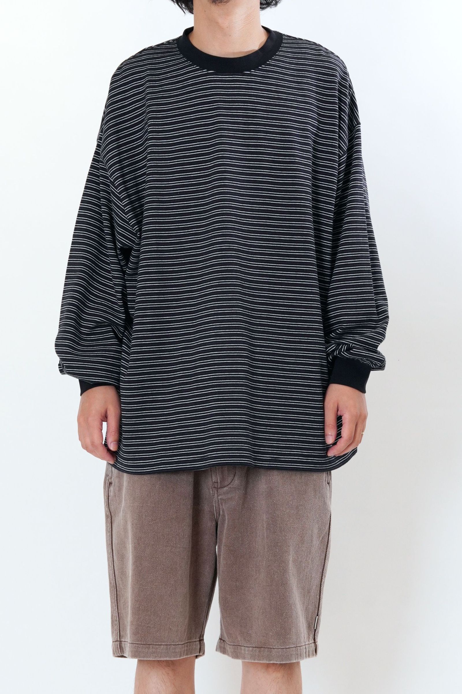 BORDER WIDE L/S T-SHIRT | BLACK | カットソー
